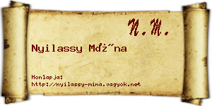 Nyilassy Mína névjegykártya